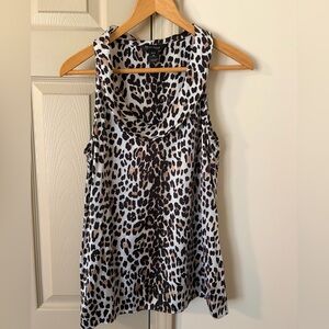 White House Black Market Animal Print Silk Top